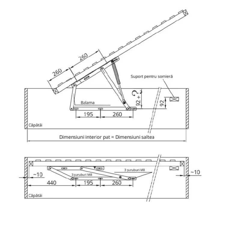 Somiere cu ramă metalică