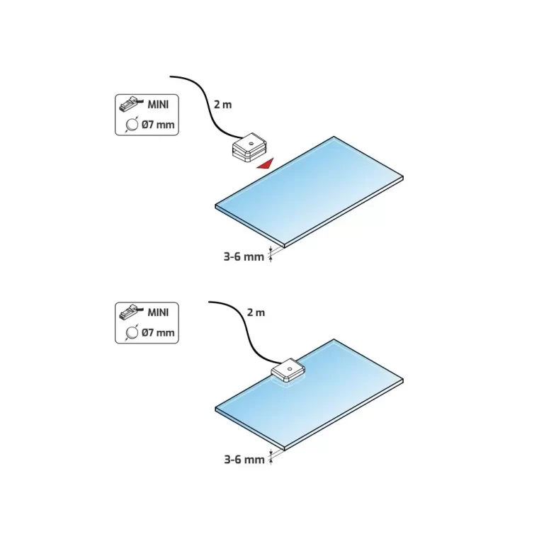 LED pentru polițe din sticlă Clip 3D