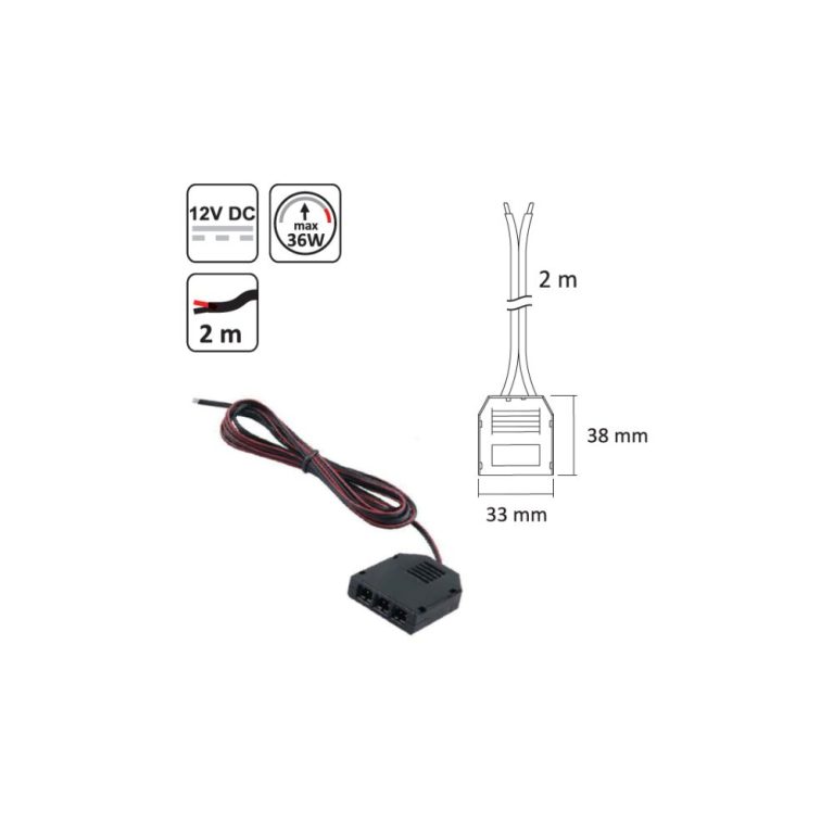 MINIDISTRIBUITOR CU 3 IEȘIRI, CABLU DE 2 m, CAPETE GALVANIZATE