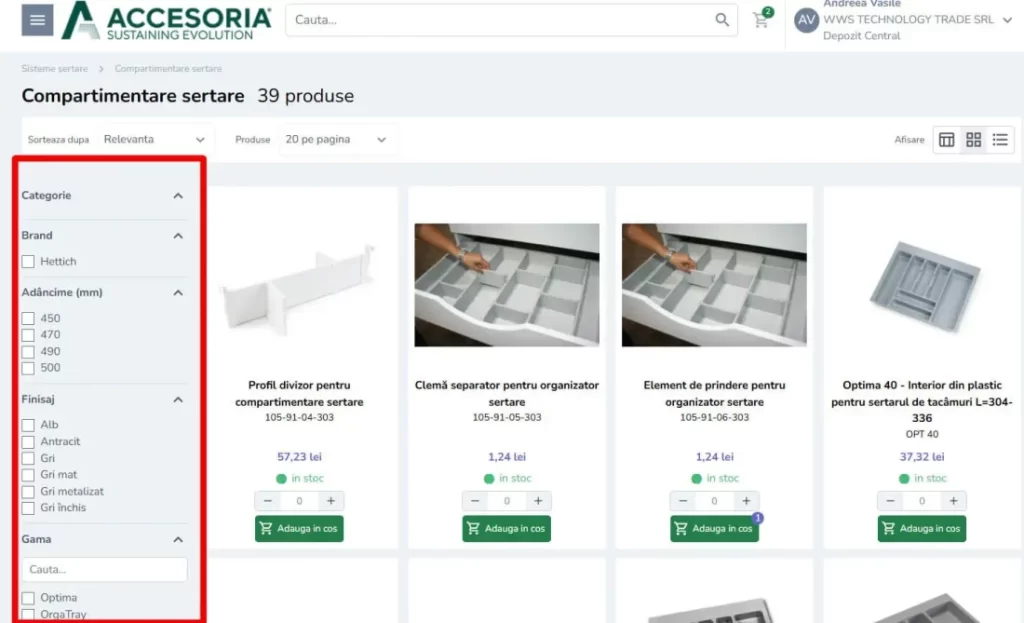 comanda accesorii premium mobilier