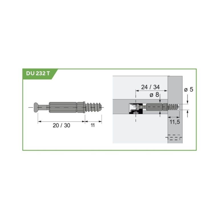 twister cu prindere prin insurubare DU 232 T schita