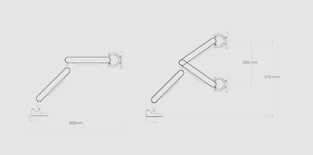 Suport brat de mnitor - schema Schema suport monitor pentru birou brat flexibil