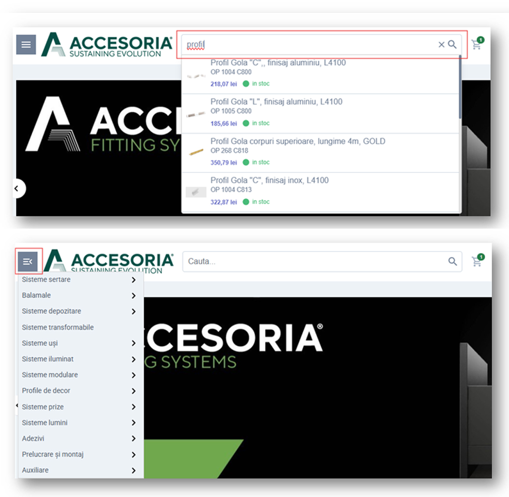 platforma comenzi accesoria